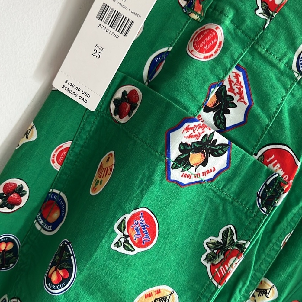 Anthropologie Colette Cropped Wide Leg Printed Pants Magic Fabric Sz 25 NWT - Picture 12 of 15